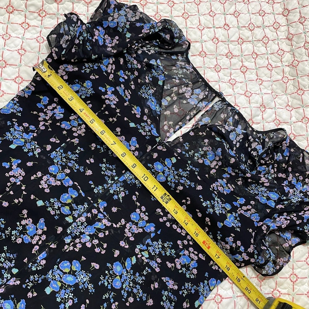 nanette Lepore, dark floral silk asymmetric dress - Picture 6 of 8